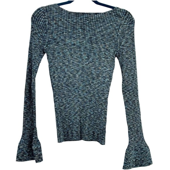 Theory Women's Boat-Neck Cabled Print Ribbed Pullover Sweater Size S NWOT - Picture 5 of 12